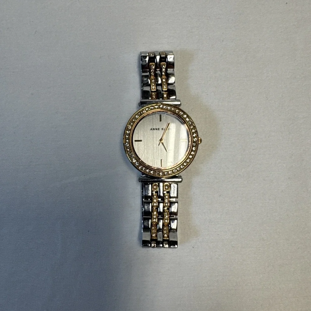Anne Klein Women's Swarovski Crystal Two-Tone Silver And Gold Tone Finish